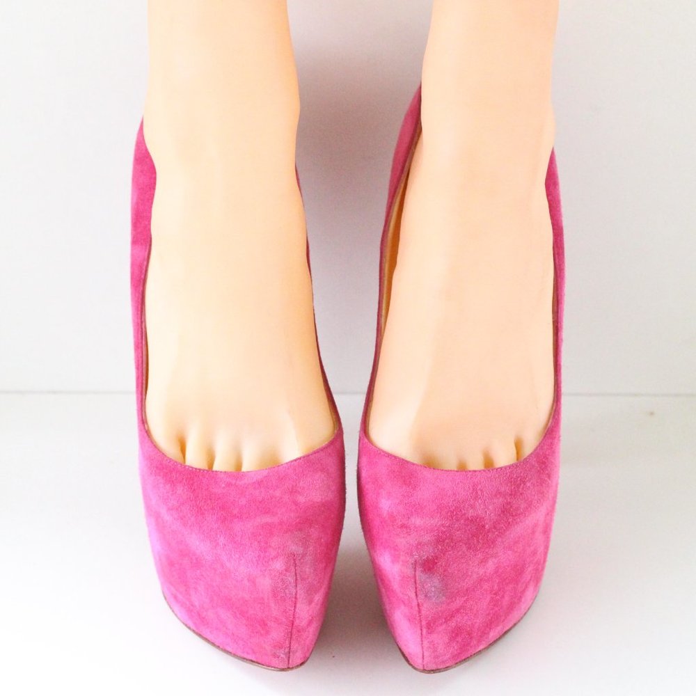 Christian Louboutin Pink Daffy Suede Platform - Picture 5 of 10
